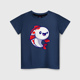 Детская футболка хлопок с принтом Милая рыбёшка в Белгороде, 100% хлопок | круглый вырез горловины, полуприлегающий силуэт, длина до линии бедер | 