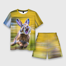 Мужской костюм с шортами 3D с принтом Крик бегущего зайца в Курске,  |  | 