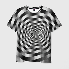 Мужская футболка 3D с принтом Оптическая иллюзия  спиральное заклинание в Курске, 100% полиэфир | прямой крой, круглый вырез горловины, длина до линии бедер | 