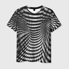 Мужская футболка 3D с принтом Иллюзия    бесконечности в Курске, 100% полиэфир | прямой крой, круглый вырез горловины, длина до линии бедер | 