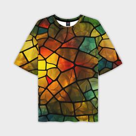 Мужская футболка oversize 3D с принтом Витражная стеклянная мозаика в Тюмени,  |  | 