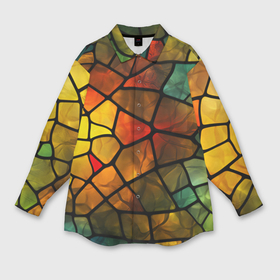 Мужская рубашка oversize 3D с принтом Витражная стеклянная мозаика в Тюмени,  |  | Тематика изображения на принте: 