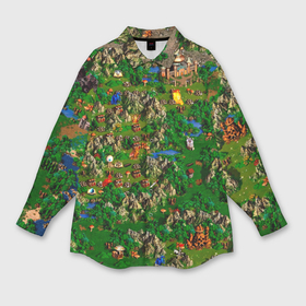 Мужская рубашка oversize 3D с принтом Карта из Героев 3 ,  |  | 