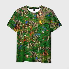 Мужская футболка 3D с принтом Карта из Героев 3 в Курске, 100% полиэфир | прямой крой, круглый вырез горловины, длина до линии бедер | 