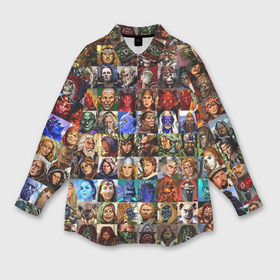 Мужская рубашка oversize 3D с принтом Портреты всех героев Heroes of Might and Magic ,  |  | Тематика изображения на принте: 