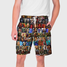 Мужские шорты 3D с принтом Портреты всех героев Heroes of Might and Magic ,  полиэстер 100% | прямой крой, два кармана без застежек по бокам. Мягкая трикотажная резинка на поясе, внутри которой широкие завязки. Длина чуть выше колен | Тематика изображения на принте: 