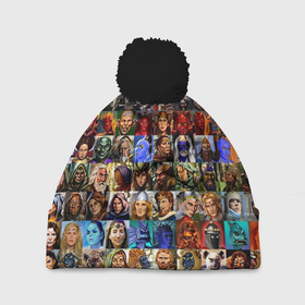 Шапка 3D c помпоном с принтом Портреты всех героев Heroes of Might and Magic , 100% полиэстер | универсальный размер, печать по всей поверхности изделия | Тематика изображения на принте: 