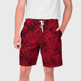 Мужские шорты 3D с принтом Абстрактная текстура тёмно красный в Санкт-Петербурге,  полиэстер 100% | прямой крой, два кармана без застежек по бокам. Мягкая трикотажная резинка на поясе, внутри которой широкие завязки. Длина чуть выше колен | 
