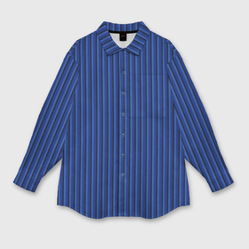 Мужская рубашка oversize 3D с принтом Синий в вертикальную полоску ,  |  | 