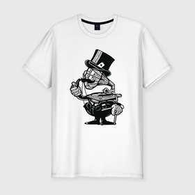 Мужская футболка хлопок Slim с принтом Человек граммофон в Кировске, 92% хлопок, 8% лайкра | приталенный силуэт, круглый вырез ворота, длина до линии бедра, короткий рукав | 
