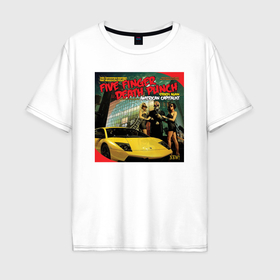 Мужская футболка хлопок Oversize с принтом Five finger death punch   American capitalist в Екатеринбурге, 100% хлопок | свободный крой, круглый ворот, “спинка” длиннее передней части | 