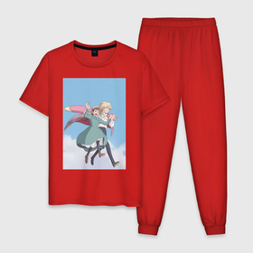 Мужская пижама хлопок с принтом Софи Хаттер Хаул в Петрозаводске, 100% хлопок | брюки и футболка прямого кроя, без карманов, на брюках мягкая резинка на поясе и по низу штанин
 | 