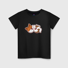 Детская футболка хлопок с принтом Кот и собака в Белгороде, 100% хлопок | круглый вырез горловины, полуприлегающий силуэт, длина до линии бедер | Тематика изображения на принте: 