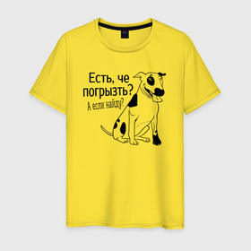 Мужская футболка хлопок с принтом Собака бультерьер в Кировске, 100% хлопок | прямой крой, круглый вырез горловины, длина до линии бедер, слегка спущенное плечо. | 