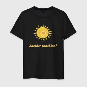 Мужская футболка хлопок с принтом Ещё одно солнышко в Курске, 100% хлопок | прямой крой, круглый вырез горловины, длина до линии бедер, слегка спущенное плечо. | 