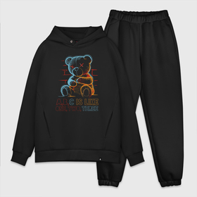 Мужской костюм oversize хлопок с принтом Игрушечный неоновый мишка в Ухте,  |  | 