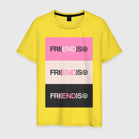 Мужская футболка хлопок с принтом V  Fri(END)S   friends song , 100% хлопок | прямой крой, круглый вырез горловины, длина до линии бедер, слегка спущенное плечо. | Тематика изображения на принте: 