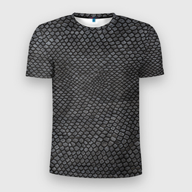 Мужская футболка 3D Slim с принтом Текстура змеиная кожа , 100% полиэстер с улучшенными характеристиками | приталенный силуэт, круглая горловина, широкие плечи, сужается к линии бедра | 