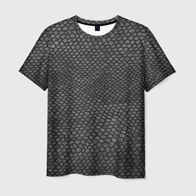 Мужская футболка 3D с принтом Текстура змеиная кожа , 100% полиэфир | прямой крой, круглый вырез горловины, длина до линии бедер | 