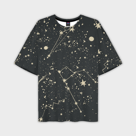 Мужская футболка oversize 3D с принтом Звёздная карта ,  |  | 