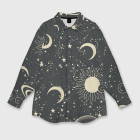 Мужская рубашка oversize 3D с принтом Звёздная карта с лунами и солнцем в Белгороде,  |  | 
