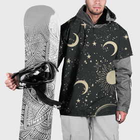 Накидка на куртку 3D с принтом Звёздная карта с лунами и солнцем в Кировске, 100% полиэстер |  | Тематика изображения на принте: 