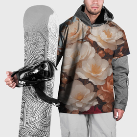 Накидка на куртку 3D с принтом Цветение цветов в Курске, 100% полиэстер |  | 