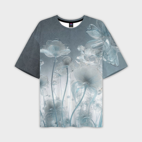 Мужская футболка oversize 3D с принтом Хрустальные цветы в Кировске,  |  | 