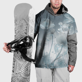Накидка на куртку 3D с принтом Хрустальные цветы в Кировске, 100% полиэстер |  | 