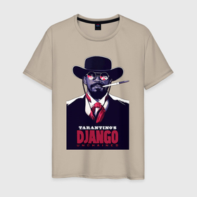 Мужская футболка хлопок с принтом Django   Jamie Foxx в Санкт-Петербурге, 100% хлопок | прямой крой, круглый вырез горловины, длина до линии бедер, слегка спущенное плечо. | 