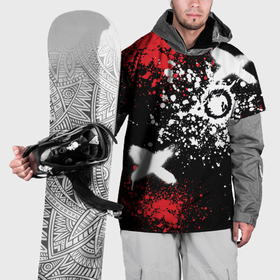 Накидка на куртку 3D с принтом Дракон уроборос на фоне  брызг красок и граффити , 100% полиэстер |  | 