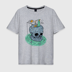 Мужская футболка хлопок Oversize с принтом Мёртвая рыбалка в Белгороде, 100% хлопок | свободный крой, круглый ворот, “спинка” длиннее передней части | Тематика изображения на принте: 
