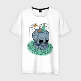 Мужская футболка хлопок с принтом Мёртвая рыбалка в Тюмени, 100% хлопок | прямой крой, круглый вырез горловины, длина до линии бедер, слегка спущенное плечо. | 