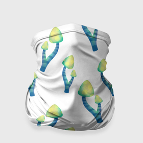 Бандана-труба 3D с принтом Акварельные неоновые грибы в Петрозаводске, 100% полиэстер, ткань с особыми свойствами — Activecool | плотность 150‒180 г/м2; хорошо тянется, но сохраняет форму | Тематика изображения на принте: 