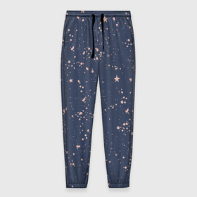 Мужские брюки 3D с принтом Космическое поле звёзд в Тюмени, 100% полиэстер | манжеты по низу, эластичный пояс регулируется шнурком, по бокам два кармана без застежек, внутренняя часть кармана из мелкой сетки | 