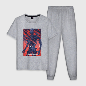 Мужская пижама хлопок с принтом The terminator арт в Курске, 100% хлопок | брюки и футболка прямого кроя, без карманов, на брюках мягкая резинка на поясе и по низу штанин
 | 