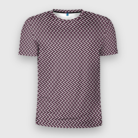 Мужская футболка 3D Slim с принтом Треугольные полосы пыльно розовый в Белгороде, 100% полиэстер с улучшенными характеристиками | приталенный силуэт, круглая горловина, широкие плечи, сужается к линии бедра | 
