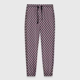Мужские брюки 3D с принтом Треугольные полосы пыльно розовый в Белгороде, 100% полиэстер | манжеты по низу, эластичный пояс регулируется шнурком, по бокам два кармана без застежек, внутренняя часть кармана из мелкой сетки | 