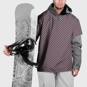 Накидка на куртку 3D с принтом Треугольные полосы пыльно розовый в Белгороде, 100% полиэстер |  | 