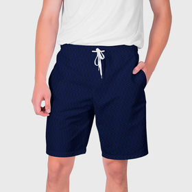 Мужские шорты 3D с принтом Тёмно синий волнистые линии в Тюмени,  полиэстер 100% | прямой крой, два кармана без застежек по бокам. Мягкая трикотажная резинка на поясе, внутри которой широкие завязки. Длина чуть выше колен | 