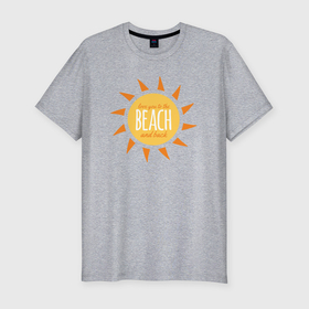 Мужская футболка хлопок Slim с принтом Люблю тебя до пляжа и обратно в Курске, 92% хлопок, 8% лайкра | приталенный силуэт, круглый вырез ворота, длина до линии бедра, короткий рукав | 