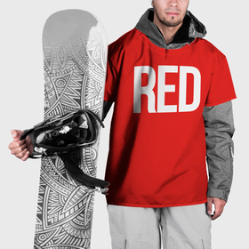 Накидка на куртку 3D с принтом Клубнично красный со словом red в Тюмени, 100% полиэстер |  | Тематика изображения на принте: 