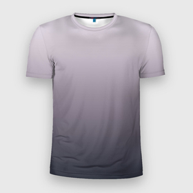 Мужская футболка 3D Slim с принтом Бледный серо пурпурный градиент , 100% полиэстер с улучшенными характеристиками | приталенный силуэт, круглая горловина, широкие плечи, сужается к линии бедра | 