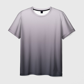 Мужская футболка 3D с принтом Бледный серо пурпурный градиент в Курске, 100% полиэфир | прямой крой, круглый вырез горловины, длина до линии бедер | 