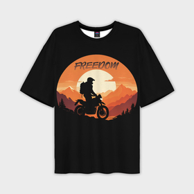 Мужская футболка oversize 3D с принтом Мотоцикл   это свобода в Курске,  |  | Тематика изображения на принте: 