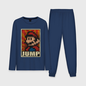 Мужская пижама с лонгсливом хлопок с принтом Jump Mario в Кировске,  |  | 