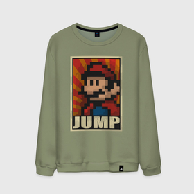 Мужской свитшот хлопок с принтом Jump Mario в Кировске, 100% хлопок |  | Тематика изображения на принте: 