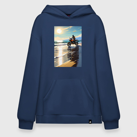 Худи SuperOversize хлопок с принтом On the beach в городе Новоалтайск, 70% хлопок, 30% полиэстер, мягкий начес внутри | карман-кенгуру, эластичная резинка на манжетах и по нижней кромке, двухслойный капюшон
 | 