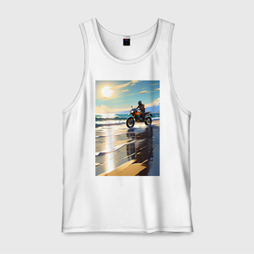 Мужская майка хлопок с принтом On the beach в Курске, 100% хлопок |  | Тематика изображения на принте: 