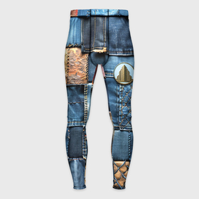 Мужские тайтсы 3D с принтом Значок архитектора на джинсах ,  |  | 